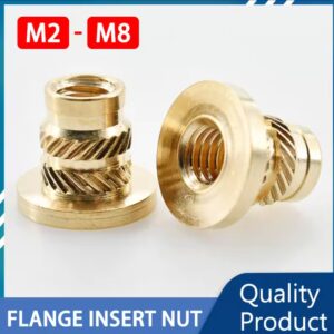 כניסות אוכף מוטות נחושת M2 M2.5 M3 M4 M5 M6 M8 למחברת הדפסה תלת-ממדית פלאנג' T-Nuts חוט מנוקד חם הכנסת אוכף