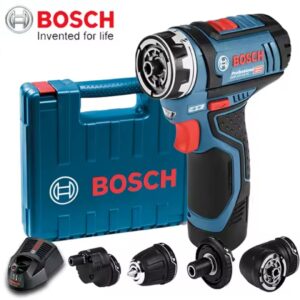 מברגה/מקדחה Bosch GSR 12V-15 FC Professional - סט FlexiClick 5-in-1 הכולל 2 סוללות 2.0Ah ומטען במזוודה