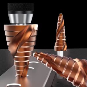 חור פותחן LAOA 3-13mm פגודה מקדח 4-22mm 4-32mm משולש ספירלת מחורץ מתכת נירוסטה צעד HSS-CO M35 hex תרגיל