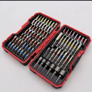 83 יחידות סט ביטים למברגה צבעוניים סט ביטים למברגה חשמלית עם תיק נייד סט ביטים למקדחה ארוכה מגנטית מפלדה