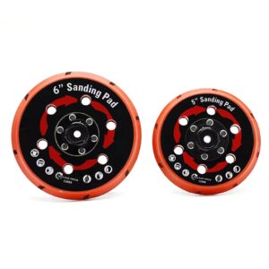 פלטת גימור פוליש בגודל 5/6 אינץ' 125/150 מילימטר עם 6 חורים, דיסק גימור עצמי עם פלטה אחורית דביקה למכונת פוליש DA