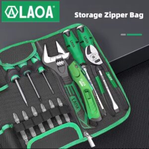תיק כלי עבודה מרובה תפקודים LAOA עם רוכסן שקוף, תיק כלי עבודה למקדחה, מברג וביט חשמלאי