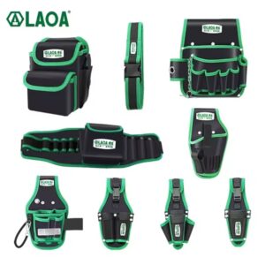 תיק אחסון רב תכליתי של LAOA מארז מותניים מבד אוקספורד כלי לתיקון חומרה מפתח ברגים כיס חשמלאי חגורת ביתית
