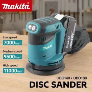 Makita DBO180Z מכונת חידוש דיסק נטענת אלחוטית 18V Lithium ion לעבודות עץ ושיפור חוץ