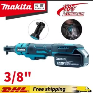 מקיטה 18V מפתח ברגים בזווית ישרה ללא מברשות, מפתח ברגים אלחוטי במהירות משתנה, כלי חשמלי עם תאורת LED