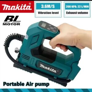 משאבת אוויר ניידת אלחוטית של מקיטה 2026, מדחס אוויר ידני עם סוללה 18V, למילוי צמיגי רכב, אופניים וכדורים