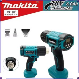 מקיטה 550° אקדח חום עם בקרת טמפרטורה 18V אלחוטי נייד עם צג LED, כלי הלחמה ופיזור אוויר חם