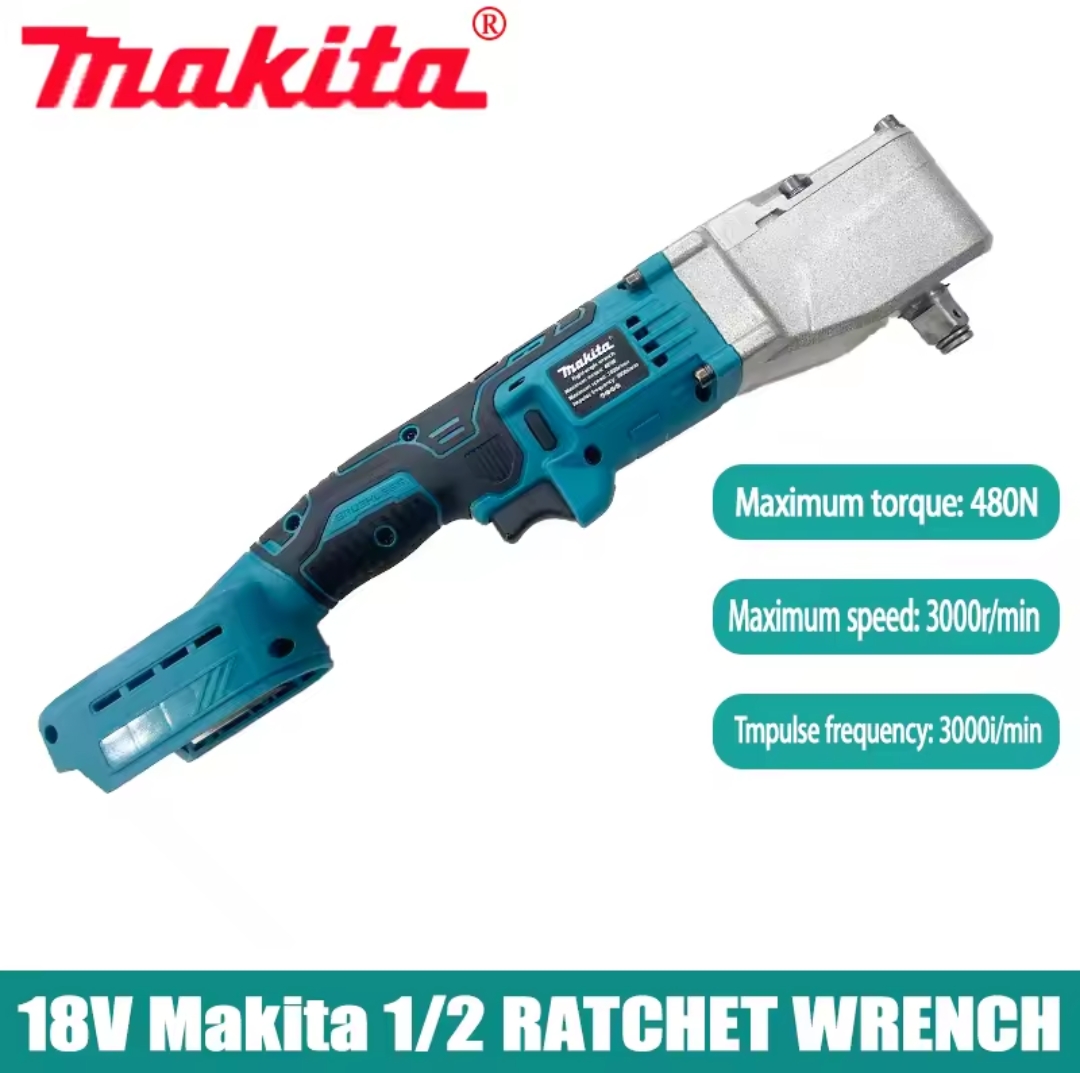 מקיטה מפתח חשמלי בזווית ימין 18V, מפתח ראטשט טרוס בזווית של 90 מעלות, כלי תיקון לרכב עם כוח סיבוב גבוה של ליתיום בקוטר 1/2 אינץ' - Image 4
