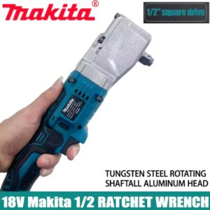 מקיטה מפתח חשמלי בזווית ימין 18V, מפתח ראטשט טרוס בזווית של 90 מעלות, כלי תיקון לרכב עם כוח סיבוב גבוה של ליתיום בקוטר 1/2 אינץ'
