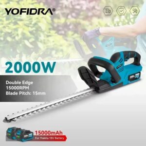 YOFIDRA 2000W 15000 RPM גזע מסור חשמלי לחצר סוללת פין Makita 18V גינה נוף מסור כלי עבור