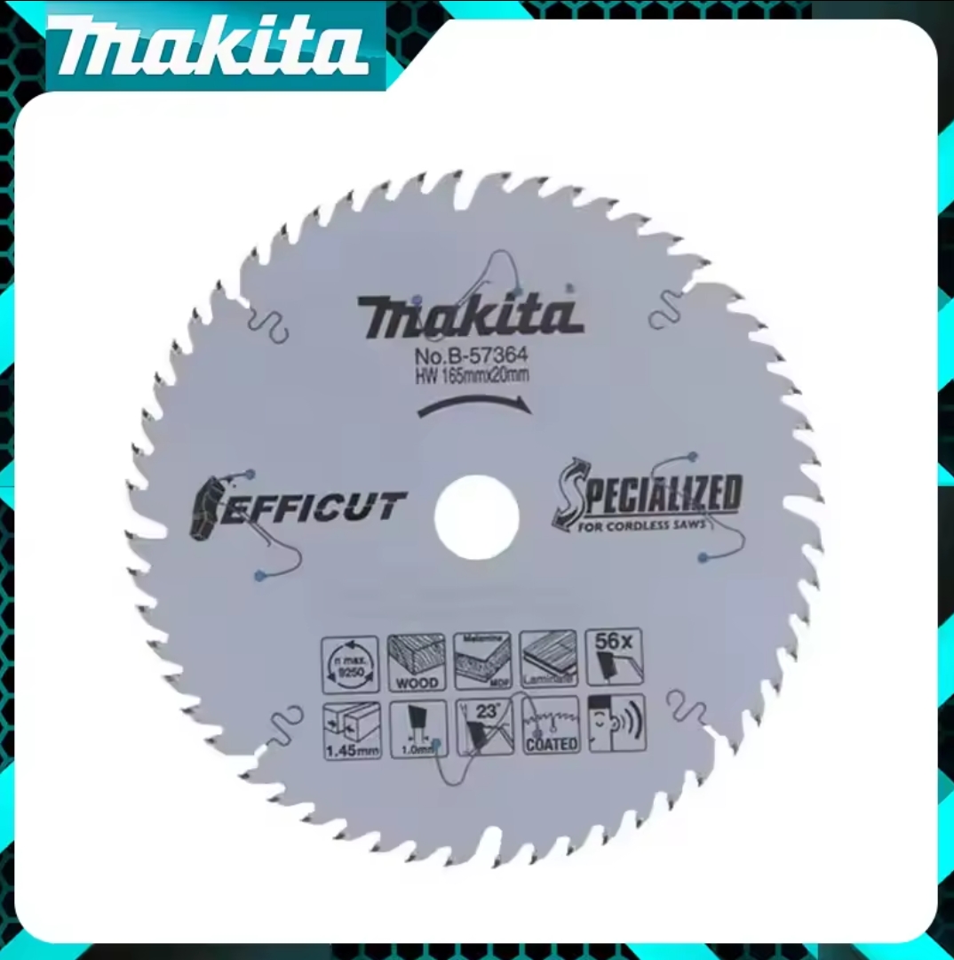 להב מסור מעגלי חשמלי 185mm Makita B-57364 להב קרביד צמנט לחתיכת עץ חלקי כלי עוצמה – תמונה 2