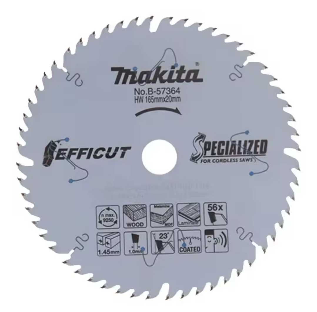 להב מסור מעגלי חשמלי 185mm Makita B-57364 להב קרביד צמנט לחתיכת עץ חלקי כלי עוצמה – תמונה 3
