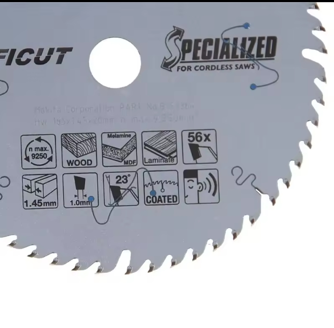 להב מסור מעגלי חשמלי 185mm Makita B-57364 להב קרביד צמנט לחתיכת עץ חלקי כלי עוצמה – תמונה 4