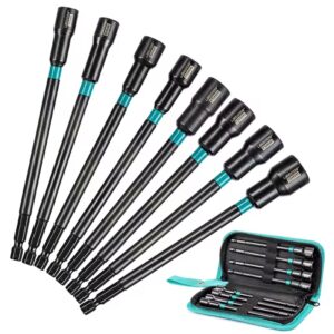 סט מנהיגי אוכף מגנטיים Libraton 8PCS, מנהיגי אוכף ארוכים מטריים, מנהיגי אוכף עם ידית ארוכה, ביטים עם ידית הקסדה, ביטים עם כוח ארוך