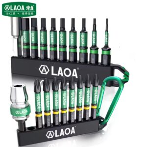 סט ביטים משושים של LAOA, עמידים בפני פגיעות, ביט חשמלי X בצורת ,נגד החלקה ,מגנטי ,מפלדה חזקה מסגסוגת X9