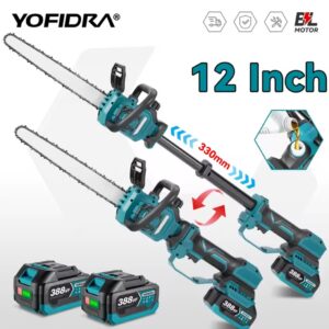 אינץ 'מוט טלסקופי חסר מברשת חשמלי 12 YOFIDRA סוללת פינועץ גינון גיזום מסור למקיטה V 18-21