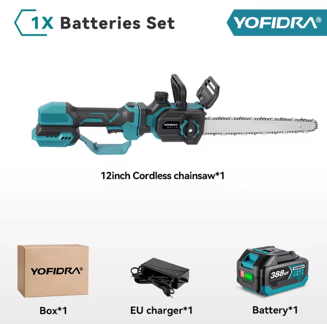 אינץ 'מוט טלסקופי חסר מברשת חשמלי 12 YOFIDRA סוללת פינועץ גינון גיזום מסור למקיטה V 18-21 - Image 11