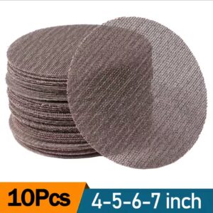10 יחידות דיסקי חיתוך רשת בגדלים 4/5/6/7 אינץ 'עם חישוק ולולאה, דיסק חופשי מאבק ומונע חסימה, נייר שמירה חדה לרהיטי עץ